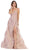 May Queen Bridal - RQ7738 Strappy Appliqued A-Line Dress with Slit In Nude