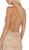 May Queen - RQ7740 Embellished Halter Sheath Dress With Mini Train In Nude