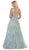 May Queen - RQ7741 Applique Scalloped V-neck A-line Dress In Green