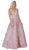 May Queen - RQ7741 Applique Scalloped V-neck A-line Dress In Pink