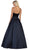 May Queen - Sleeveless Lace Up Front Pleated Ballgown RQ7742  In Black and Blue