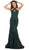 May Queen - RQ7743 Appliqued Halter Mermaid Gown In Green