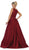 May Queen - RQ7744 Sleeveless Embellished Bateau Ballgown In Red