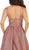 May Queen - RQ7748 Strappy Plunging V-Neck Dress In Pink