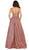 May Queen - RQ7748 Strappy Plunging V-Neck Dress In Pink