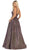 May Queen - RQ7748 Strappy Plunging V-Neck Dress In Purple