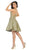 May Queen - RQ7749 Strappy Plunging V-Neck Cocktail Dress In Gold