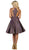 May Queen - RQ7750 Strappy V-Neck A-Line Cocktail Dress In Purple