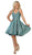 May Queen - RQ7750 Strappy V-Neck A-Line Cocktail Dress In Green