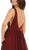 May Queen - RQ7753 Sleeveless Deep V-neck A-line Dress In Red