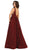 May Queen - RQ7753 Sleeveless Deep V-neck A-line Dress In Red