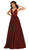 May Queen - RQ7753 Sleeveless Deep V-neck A-line Dress In Red