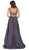 May Queen - RQ7757 Shimmer Square Neck A-line Gown in Purple and Multi-color