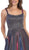 May Queen - RQ7757 Shimmer Square Neck A-line Gown in Purple and Multi-color