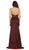 May Queen - RQ7758 Plunging Sweetheart Sheath Dress In Red