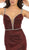 May Queen - RQ7758 Plunging Sweetheart Sheath Dress In Red