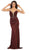 May Queen - RQ7758 Plunging Sweetheart Sheath Dress In Red
