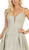 May Queen - RQ7759 Plunging Sweetheart Metallic A-Line Gown In Gold