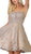 May Queen - RQ7760 Lace Embroidered Straight Neck A-line Dress In Neutral