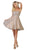 May Queen - RQ7760 Lace Embroidered Straight Neck A-line Dress In Neutral