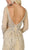 May Queen - RQ7768 Embellished Bateau Long Sleeve Trumpet Dress in Neutral