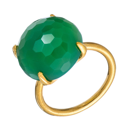 Radiate Gemstone Ring - Chrysoprase Chalcedony
