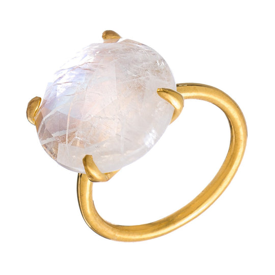 Radiate Gemstone Ring - Rainbow Moonstone