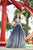 Panoply - 14965 Ombre Beaded Halter V-neck Ballgown In Blue and Silver