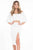 Rachel Allan LBD - L1085 Two-Piece Flared Sleeve Sheath Dress in White