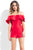 Rachel Allan LBD - Ruffled Off-Shoulder Mikado Romper L1088  in Red