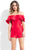 Rachel Allan LBD - L1088 Ruffled Off-Shoulder Mikado Romper in Red