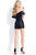 Rachel Allan LBD - L1088 Ruffled Off-Shoulder Mikado Romper in Black