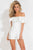 Rachel Allan LBD - L1088 Ruffled Off-Shoulder Mikado Romper in White