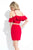 Rachel Allan LBD - L1089 Two-Piece Ruffled Halter Cocktail Dress in Red