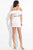 Rachel Allan LBD - L1089 Two-Piece Ruffled Halter Cocktail Dress in White