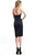 Rachel Allan LBD - L1099 Knee Length Ruched Tulip Hemmed Dress in Black