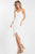 Rachel Allan LBD - L1099 Knee Length Ruched Tulip Hemmed Dress in White
