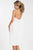 Rachel Allan LBD - L1099 Knee Length Ruched Tulip Hemmed Dress in White