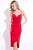 Rachel Allan LBD - L1099 Knee Length Ruched Tulip Hemmed Dress in Red