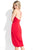 Rachel Allan LBD - L1099 Knee Length Ruched Tulip Hemmed Dress in Red