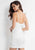 Rachel Allan LBD - L1124 Scroll Motif Sheath Cocktail Dress in White