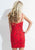 Rachel Allan LBD - L1124 Scroll Motif Sheath Cocktail Dress in Red
