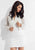 Rachel Allan LBD - L1129 Halter Dress with Lace Bomber Jacket in White