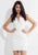 Rachel Allan LBD - L1129 Halter Dress with Lace Bomber Jacket in White