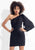 Rachel Allan LBD - L1136 Angel Sleeve Asymmetrical Lace Cocktail Dress in Black