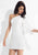 Rachel Allan LBD - L1136 Angel Sleeve Asymmetrical Lace Cocktail Dress in White