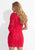 Rachel Allan LBD - L1136 Angel Sleeve Asymmetrical Lace Cocktail Dress in Red