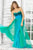 Blush - Feathered Sweetheart Chiffon A-Line Gown 5105 in Blue