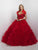 Blush - Q175 Ruffled Sweetheart Ballgown In Red