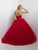 Blush - Q175 Ruffled Sweetheart Ballgown In Red